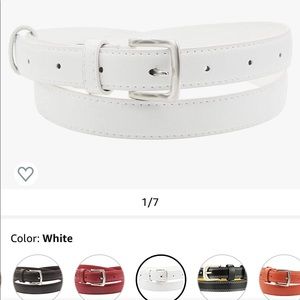 Women’s skinny white belt
